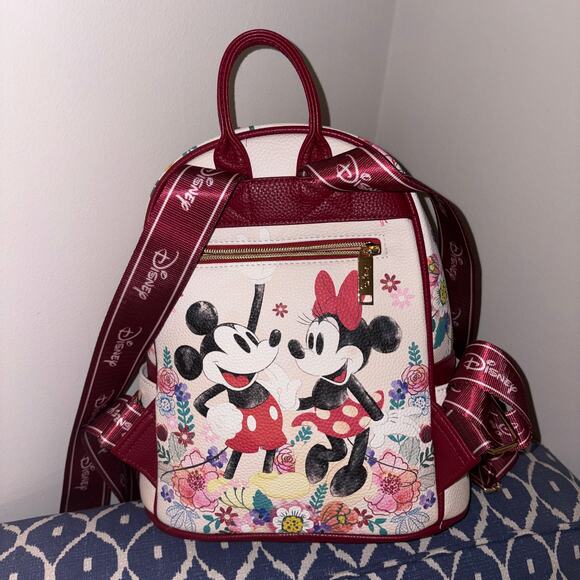 Wondapop Disney Minnie and Mickey Mouse Floral Mini Backpack - Picture 3 of 7